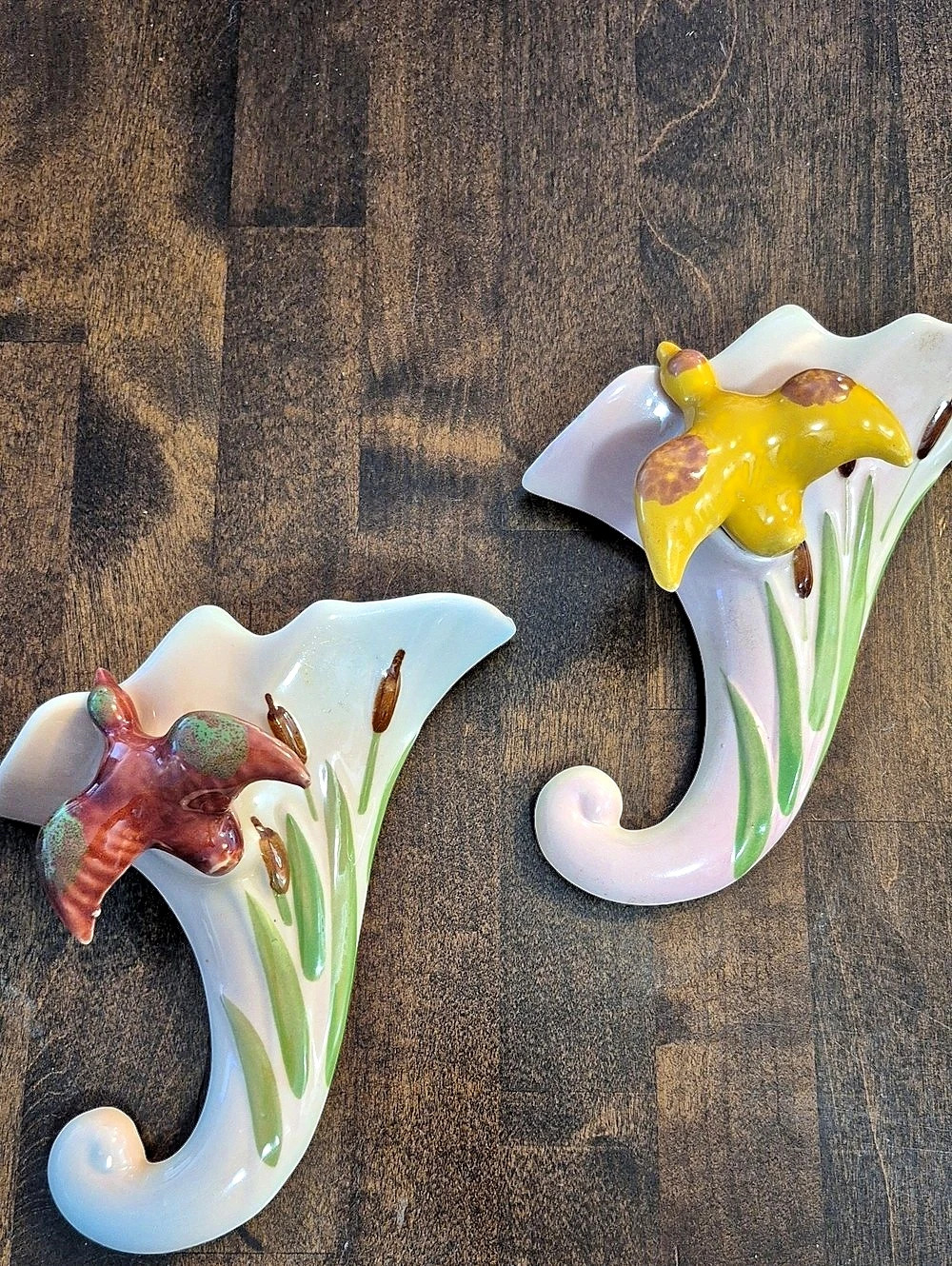 Ceramic Floral Bird Wall Ornaments